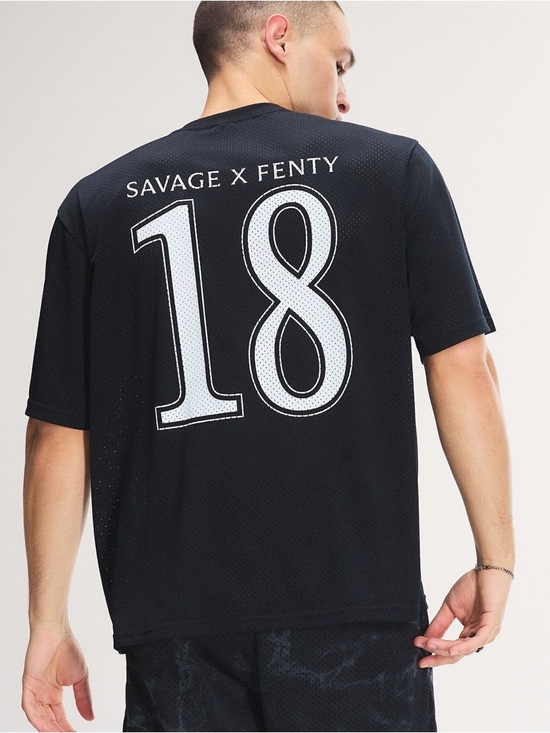 Savage X Fenty Other - NWT [Savage X Fenty] Mesh City Baller Black Short-Sleeve #18 Jersey Men’s M
